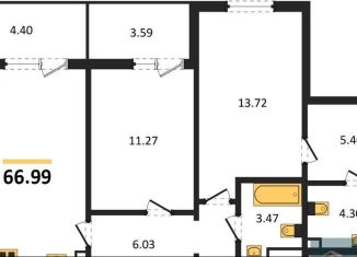 Продается 2-ком. квартира, 67 м2, село Новая Усмань