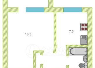 Продаю 1-ком. квартиру, 32.9 м2, Тюмень, улица Московский Тракт, 119, Калининский округ