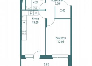 Продается 1-ком. квартира, 45.1 м2, Одинцово