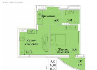 Однокомнатная квартира на продажу, 43.1 м2, Иваново, микрорайон Самоцветы, 4