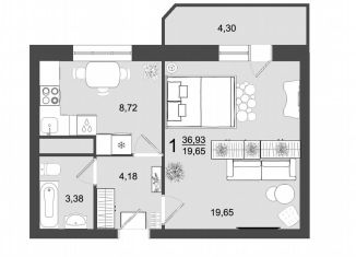 Продаю однокомнатную квартиру, 36.9 м2, Клин, микрорайон Майданово, 2к4