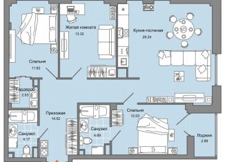 Продается 4-ком. квартира, 92 м2, Ульяновская область, жилой комплекс Центрополис, 1