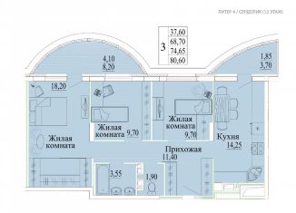 3-ком. квартира на продажу, 80.6 м2, Иваново, микрорайон Самоцветы, 4