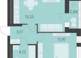 Продается 1-комнатная квартира, 38.1 м2, Екатеринбург, улица Академика Парина, 27, метро Чкаловская