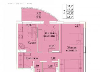 Продаю двухкомнатную квартиру, 63.6 м2, Ивановская область, микрорайон Самоцветы, 4