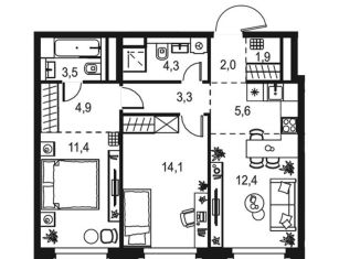 Продам 2-ком. квартиру, 63 м2, Москва, Нагатинская набережная, 10А, район Нагатино-Садовники