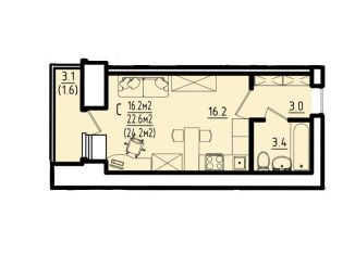 Продаю квартиру студию, 24 м2, Вологодская область, улица Гагарина, 80Ак2