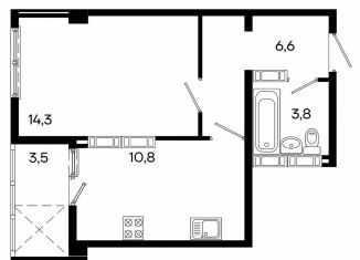 Продаю 1-комнатную квартиру, 39 м2, Симферополь, улица Трубаченко, 21