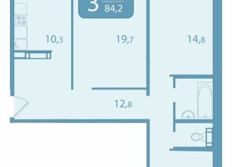 Продам 3-ком. квартиру, 84.2 м2, Москва, улица Академика Королёва, 20, район Марфино