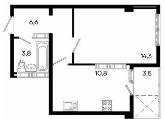 Продается 1-ком. квартира, 39 м2, Симферополь, улица Трубаченко, 21