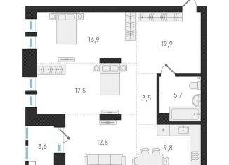 Продам трехкомнатную квартиру, 79.1 м2, Новосибирск, Заельцовский район