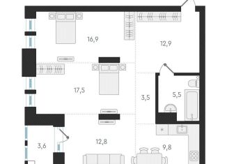 Продам трехкомнатную квартиру, 78.9 м2, Новосибирск, Заельцовский район