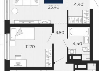 Продается двухкомнатная квартира, 68.3 м2, Тюмень, Центральный округ