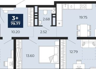 Продажа трехкомнатной квартиры, 77.9 м2, Тюмень