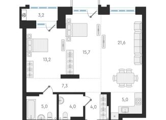 Продажа трехкомнатной квартиры, 75.8 м2, Новосибирск, Заельцовский район