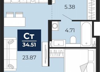 Продам 1-комнатную квартиру, 34 м2, Тюменская область, Арктическая улица, 16