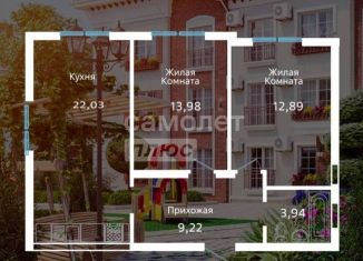 2-комнатная квартира на продажу, 68 м2, Краснодар, Атлантическая улица, 2к8