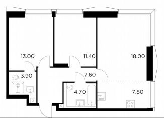 Продается 2-комнатная квартира, 66.4 м2, Москва, метро Водный стадион