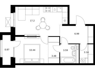 Продажа 1-ком. квартиры, 45.7 м2, Хабаровский край