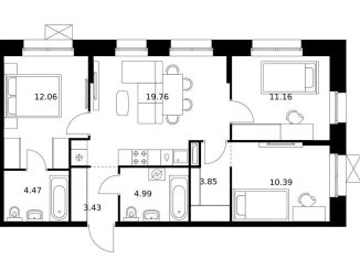 Продаю 3-ком. квартиру, 70.1 м2, Хабаровский край