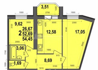 Продается двухкомнатная квартира, 54.6 м2, Ковров, улица 9 Мая, 8