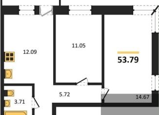 Продажа 2-комнатной квартиры, 53.8 м2, Воронеж, Левобережный район, Ленинградская улица, 118А