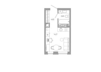 Продается квартира студия, 22.6 м2, Астрахань, Боевая улица, 132с3