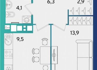 Продается 1-комнатная квартира, 37.9 м2, Удмуртия, улица Архитектора П.П. Берша, 44