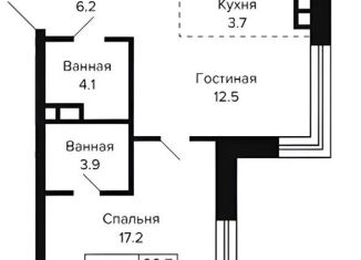 Продаю 2-ком. квартиру, 47.6 м2, Новосибирск, Красносельская улица, Октябрьский район