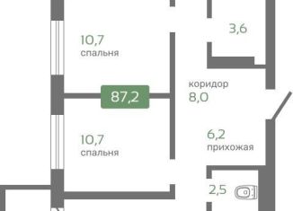 Продаю 4-ком. квартиру, 87.2 м2, Красноярск, Октябрьский район