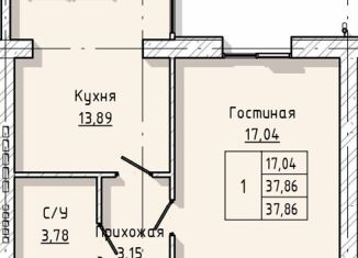 Продажа однокомнатной квартиры, 38 м2, Кабардино-Балкариия, Солнечная улица, 40