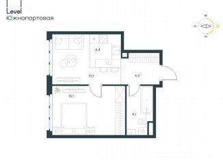 Продается 2-комнатная квартира, 39.6 м2, Москва, жилой комплекс Левел Южнопортовая, 14, метро Дубровка