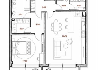 Продаю двухкомнатную квартиру, 96.6 м2, Москва, Крестовоздвиженский переулок, 4, район Арбат