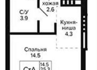 Продается квартира студия, 25.3 м2, Новосибирск, 18-й Бронный переулок, 1