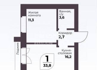 Продам 1-комнатную квартиру, 33.8 м2, посёлок Терема, улица Ломоносова, 22