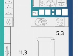 Продам 1-ком. квартиру, 26.3 м2, Удмуртия, улица Архитектора П.П. Берша, 44