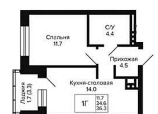 Однокомнатная квартира на продажу, 36.4 м2, Новосибирск, Кировский район