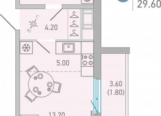 Продам квартиру студию, 29.6 м2, Сертолово, улица Ларина, 9