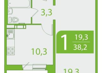 Продажа 1-комнатной квартиры, 38.3 м2, Томская область, улица Пришвина, 46