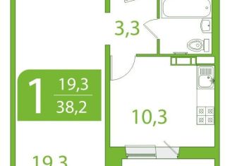 Продаю 1-комнатную квартиру, 38.3 м2, Томская область, улица Пришвина, 46