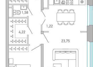 Продаю 3-ком. квартиру, 84.1 м2, Санкт-Петербург, набережная Чёрной речки, 1, метро Чёрная речка