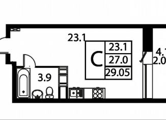 Продажа квартиры студии, 29.1 м2, Домодедово