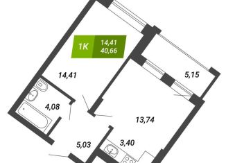 Продаю 1-ком. квартиру, 40.7 м2, Новосибирск, метро Заельцовская, Сухарная улица, 107/2