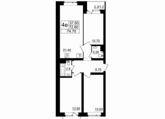 Продажа 3-ком. квартиры, 72.2 м2, поселок Романовка, шоссе Дорога Жизни, 147к4