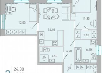 Продажа 2-комнатной квартиры, 66.9 м2, Сертолово, улица Ларина, 9