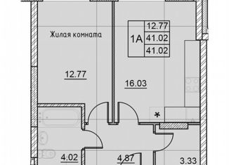 1-комнатная квартира на продажу, 41 м2, Казань, улица Михаила Миля, 7, Авиастроительный район