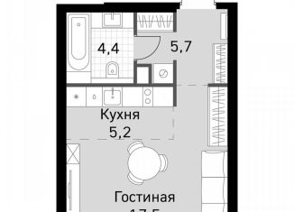 Продам квартиру студию, 32.8 м2, Москва, метро Беговая