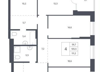 Продажа четырехкомнатной квартиры, 111.2 м2, Новосибирск, Заельцовский район, Красный проспект, 236