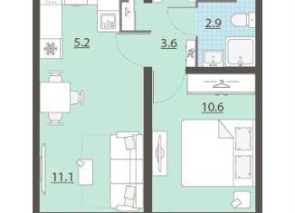 Продажа 1-ком. квартиры, 33.4 м2, Екатеринбург, Октябрьский район, Латвийская улица, 58/4