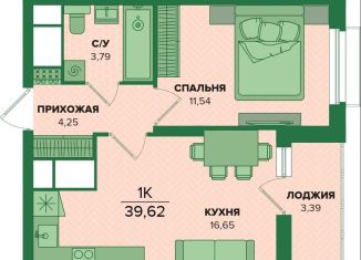 Продаю однокомнатную квартиру, 39.6 м2, Тульская область